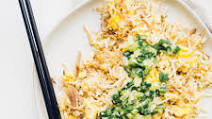 BBQ Pulled Pork and Egg Fried Rice with Ginger Scallion Oil BBQ Pulled Pork and Egg Fried Rice with Ginger Scallion Oil