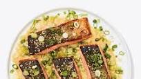 Crispy-Skin Salmon with Miso-Honey Sauce Crispy-Skin Salmon with Miso-Honey Sauce