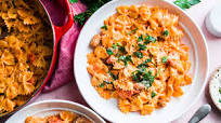 Pasta with Sausage, Tomatoes, and Cream Pasta with Sausage, Tomatoes, and Cream