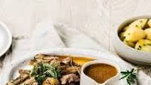Slow-cooked lamb with lemony potato salad Slow-cooked lamb with lemony potato salad