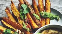 Baked Fries with Spicy Chimichurri and Hummus Baked Fries with Spicy Chimichurri and Hummus