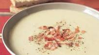 Creamy cauliflower and potato soup with bacon Creamy cauliflower and potato soup with bacon