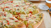 Pesto Pizza with Shrimp and Sun Dried Tomato Pesto Pizza with Shrimp and Sun Dried Tomato