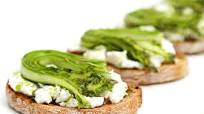 Shaved asparagus & goat cheese bruschetta with chive-infused oil Shaved asparagus & goat cheese bruschetta with chive-infused oil