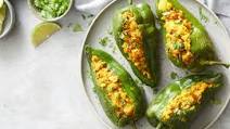 Chickpea and Potato–Stuffed Poblano Peppers Chickpea and Potato–Stuffed Poblano Peppers