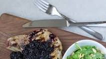 Pork Chops with Blackberry Sauce & Lemon Arugula Salad Pork Chops with Blackberry Sauce & Lemon Arugula Salad