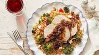 Pork Roast & Balsamic-Shallot Pan Sauce with Roasted Broccoli & Farro Pork Roast & Balsamic-Shallot Pan Sauce with Roasted Broccoli & Farro