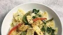 Farfalle with Parsley, Roasted Peppers and Tofu Farfalle with Parsley, Roasted Peppers and Tofu