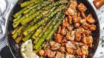Garlic Butter Chicken Bites with Lemon Asparagus Garlic Butter Chicken Bites with Lemon Asparagus