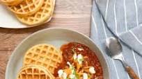 Cornbread Waffles with Chili Cornbread Waffles with Chili