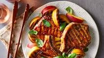 Grilled Pork Chops and Peaches with Sweet Chile Sauce Grilled Pork Chops and Peaches with Sweet Chile Sauce