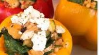 Vegetarian Greek Stuffed Peppers with Tzatziki Drizzle Vegetarian Greek Stuffed Peppers with Tzatziki Drizzle