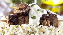 Country Style Rice with Greek Lamb Skewers Country Style Rice with Greek Lamb Skewers