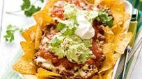 Vegetarian nachos with guacamole Vegetarian nachos with guacamole