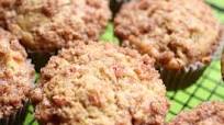 Buttermilk-Rhubarb Muffins with a Sugar Crumble Topping. Buttermilk-Rhubarb Muffins with a Sugar Crumble Topping.