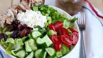 Greek Salad with Chicken Kebabs Greek Salad with Chicken Kebabs