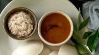 Parboiled rice Idli with Peanut Chutney Parboiled rice Idli with Peanut Chutney