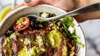 Greek Steak Salads with Herb and Garlic Vinaigrette Greek Steak Salads with Herb and Garlic Vinaigrette