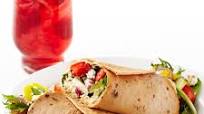 Mediterranean Veggie Wrap with Cilantro Hummus Mediterranean Veggie Wrap with Cilantro Hummus