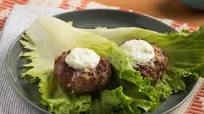 Broiled Greek Burger with Lettuce Wraps Broiled Greek Burger with Lettuce Wraps