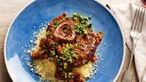 Cinnamon and pomegranate molasses osso buco with mint and orange gremolata Cinnamon and pomegranate molasses osso buco with mint and orange gremolata