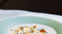 Cream of Cauliflower Soup with Truffle Oil and Chives Cream of Cauliflower Soup with Truffle Oil and Chives