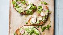 Pea & broad bean crostini Pea & broad bean crostini