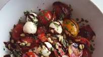 Summer caprese salad with board dressing Summer caprese salad with board dressing