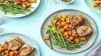 Honey-Glazed Pork Tenderloin with Roasted Sweet Potatoes and Green Beans Honey-Glazed Pork Tenderloin with Roasted Sweet Potatoes and Green Beans