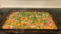 Shredded Potato Casserole with Ham Peas and Cheese Shredded Potato Casserole with Ham Peas and Cheese