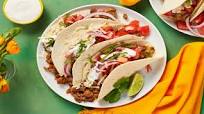 Pork Carnitas Tacos with Pickled Onion and Monterey Jack Cheese Pork Carnitas Tacos with Pickled Onion and Monterey Jack Cheese
