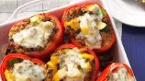 Vegetable & Beef Stuffed Red Peppers Vegetable & Beef Stuffed Red Peppers