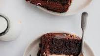 Chocolate Brownie Cake with Cookie Dough Filling with Fudge Frosting Chocolate Brownie Cake with Cookie Dough Filling with Fudge Frosting