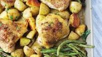 Herb-Roasted Sheet Pan Chicken with Potatoes and Green Beans Herb-Roasted Sheet Pan Chicken with Potatoes and Green Beans