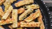 Baked Eggplant Fries with Greek Tzatziki Sauce Baked Eggplant Fries with Greek Tzatziki Sauce