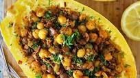 Spicy Vegan Chickpea Lentil Stuffed Spaghetti Squash Spicy Vegan Chickpea Lentil Stuffed Spaghetti Squash