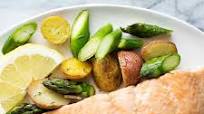 Oven-Roasted Salmon, Asparagus and New Potatoes Oven-Roasted Salmon, Asparagus and New Potatoes