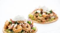 Chipotle Shrimp Tostadas with guacamole and queso fresco Chipotle Shrimp Tostadas with guacamole and queso fresco