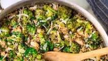 One Pan Broccoli Quinoa Skillet with Parmesan and White Beans One Pan Broccoli Quinoa Skillet with Parmesan and White Beans