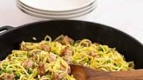Fried Spaghetti With Italian Sausage Meatballs Fried Spaghetti With Italian Sausage Meatballs