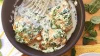 Baked Chicken Thighs with Creamy Garlic Spinach Sauce Baked Chicken Thighs with Creamy Garlic Spinach Sauce