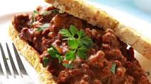 Making mince on toast Making mince on toast