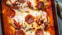 Pizza Chicken Bake - Pepperoni Pizza Stuffed Chicken Breast Pizza Chicken Bake - Pepperoni Pizza Stuffed Chicken Breast