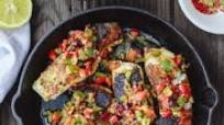 Mediterranean Pan Seared Sea Bass Recipe with Garlic Bell Pepper Medley Mediterranean Pan Seared Sea Bass Recipe with Garlic Bell Pepper Medley