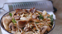 Mushroom Orzo with Parsley, Lemon Zest and Olive Oil Mushroom Orzo with Parsley, Lemon Zest and Olive Oil