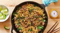 20-Min: Sesame Beef Stir-fry with Japanese Noodles 20-Min: Sesame Beef Stir-fry with Japanese Noodles