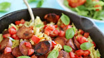 Bruschetta Chicken Sausage and Creamy Rice Skillet Bruschetta Chicken Sausage and Creamy Rice Skillet