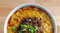 Congee with Crispy Garlic Chile Pork Congee with Crispy Garlic Chile Pork