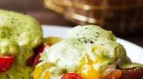 Caprese Eggs Benedict with Basil Hollandaise Caprese Eggs Benedict with Basil Hollandaise