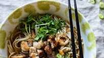 Ramen noodles with mushrooms and pork belly Ramen noodles with mushrooms and pork belly